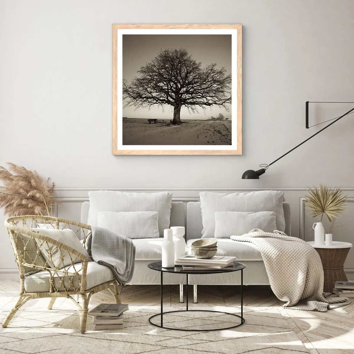 Pôster com moldura de carvalho claro - Daqui para a eternidade - 50x50 cm