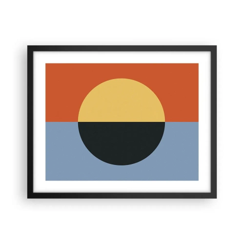 Pôster com moldura preta - Composição do calor e do frio - 50x40 cm