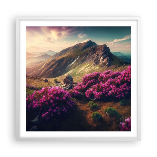Pôster em moldura branca - Verão nas montanhas - 60x60 cm