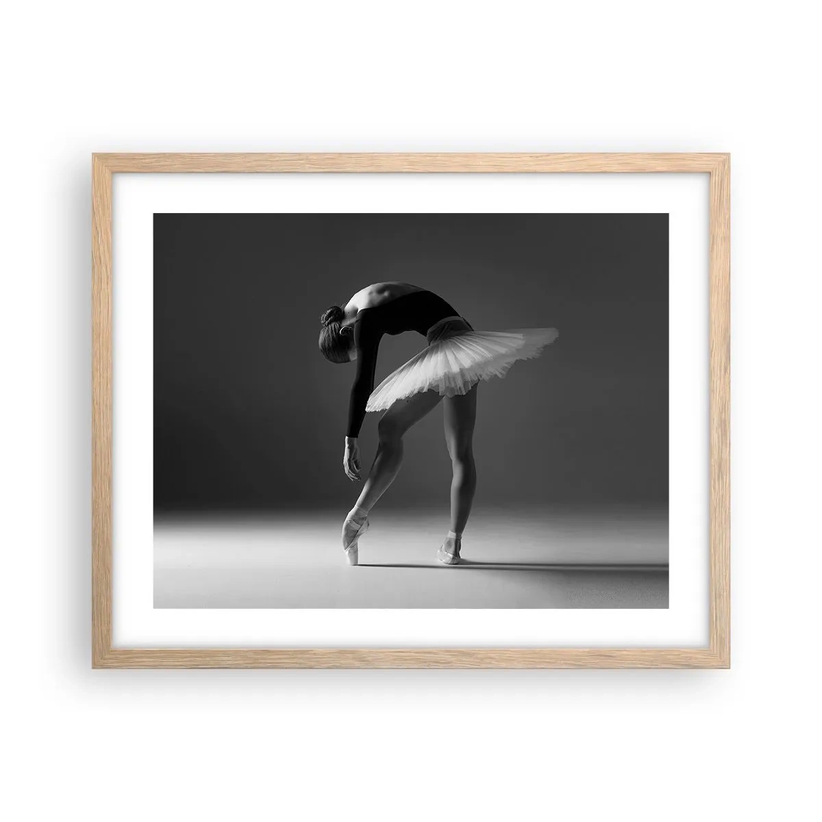 Pôster com moldura de carvalho claro - Bella balerina - 50x40 cm