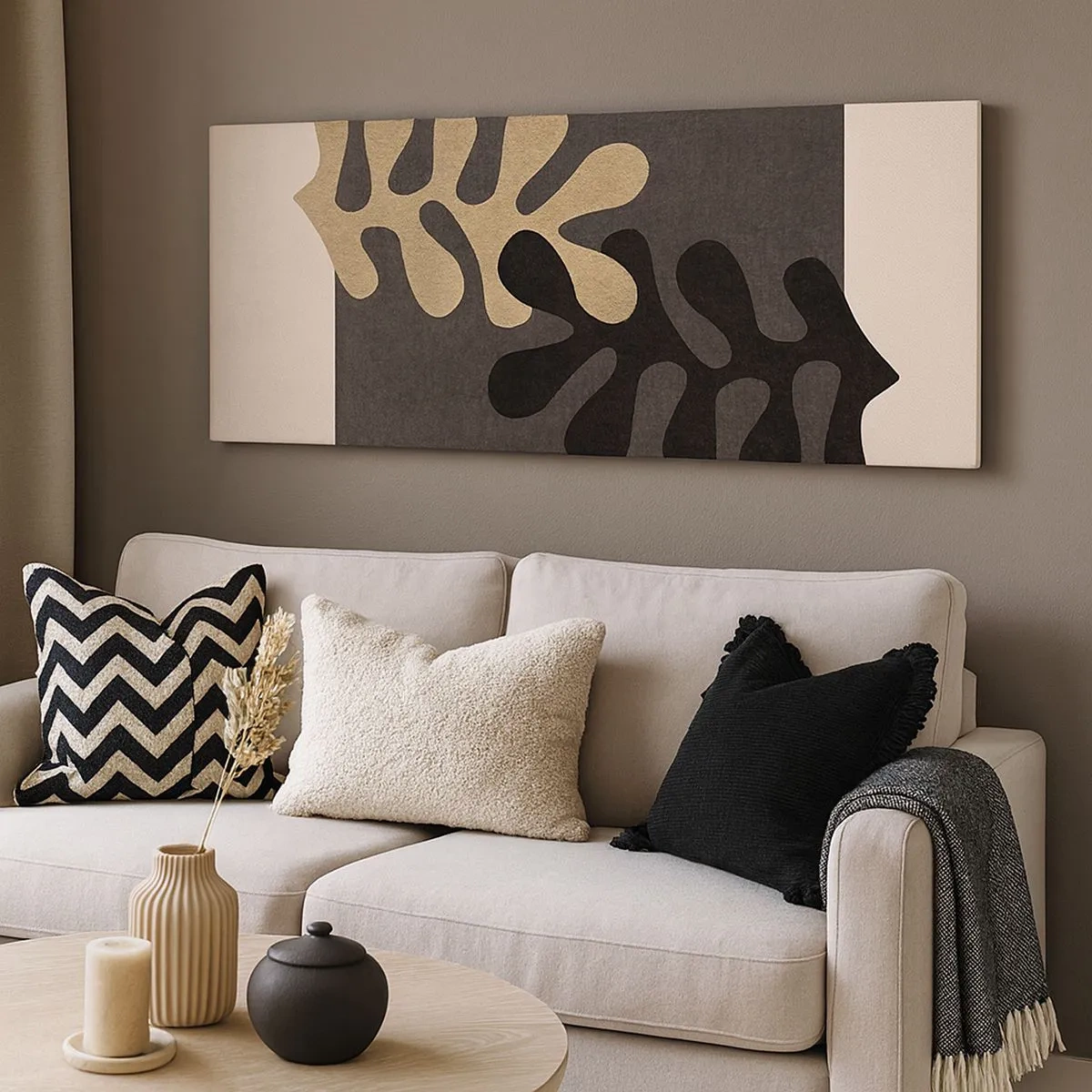 Quadro em tela - Ausência e complemento - 100x40 cm