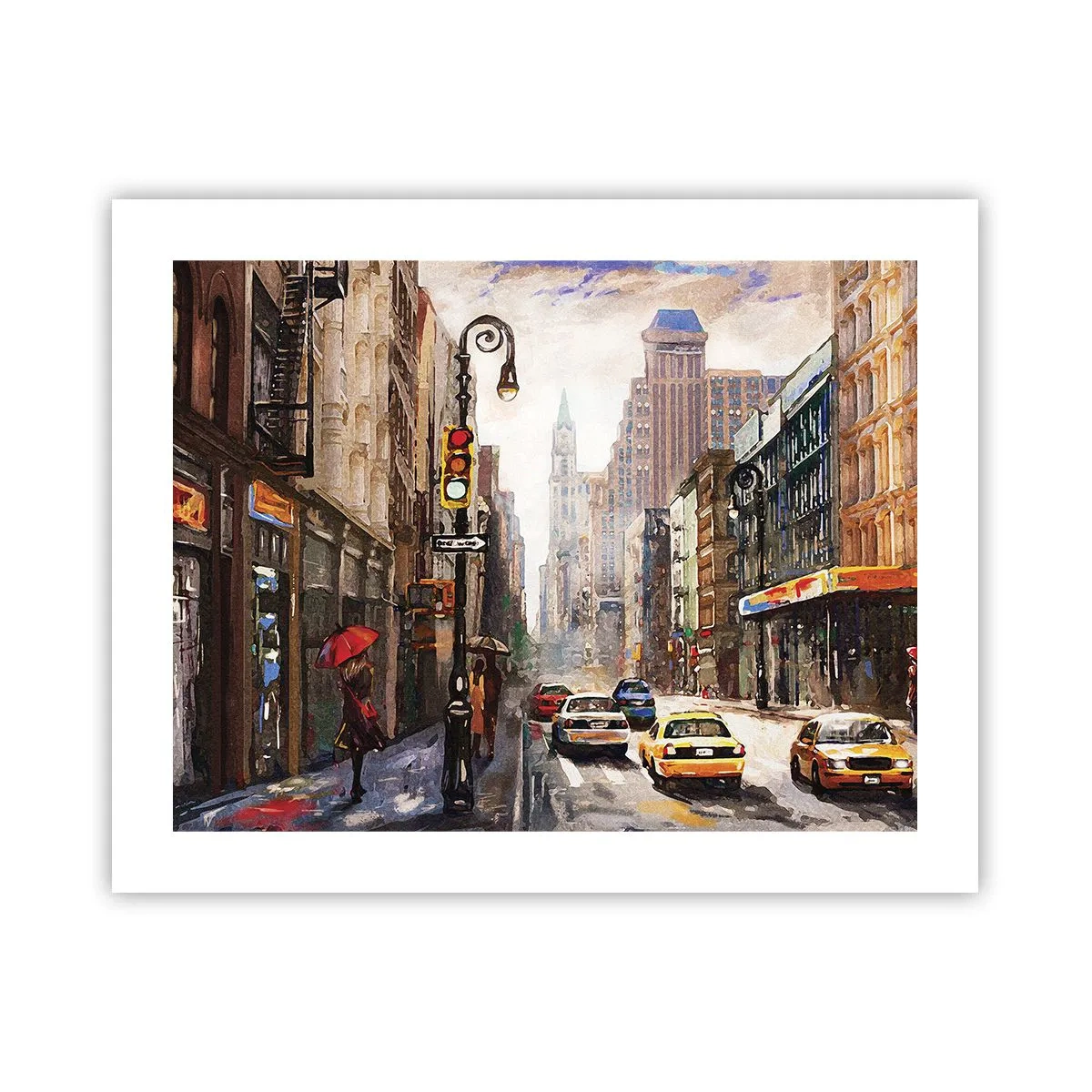 Pôster - Nova York – colorida também na chuva - 50x40 cm
