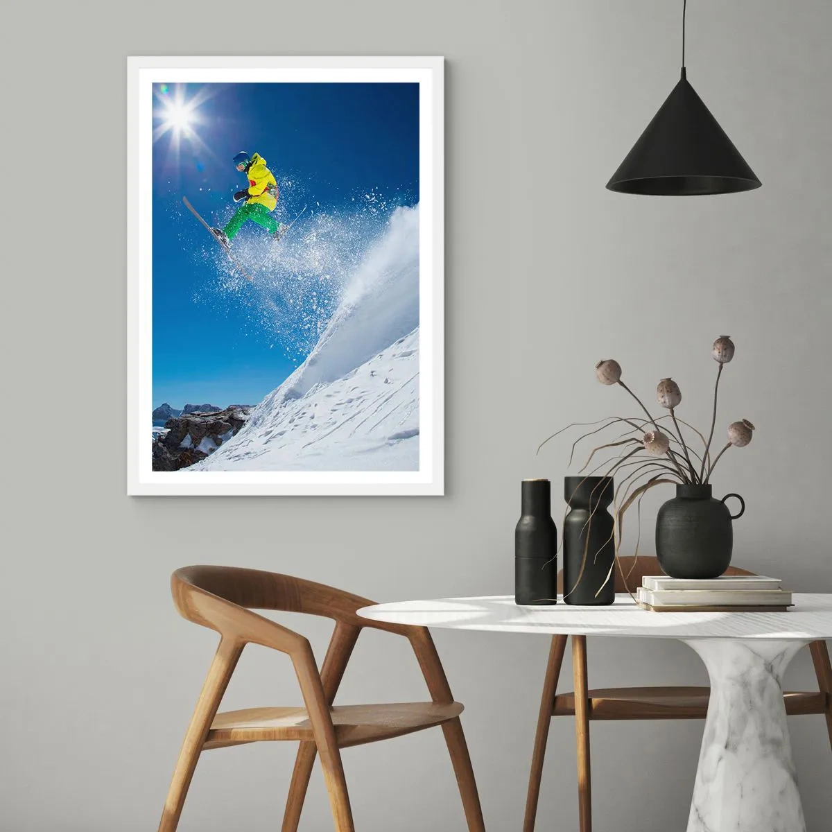 Pôster em moldura branca - Dançando com as montanhas - 50x70 cm