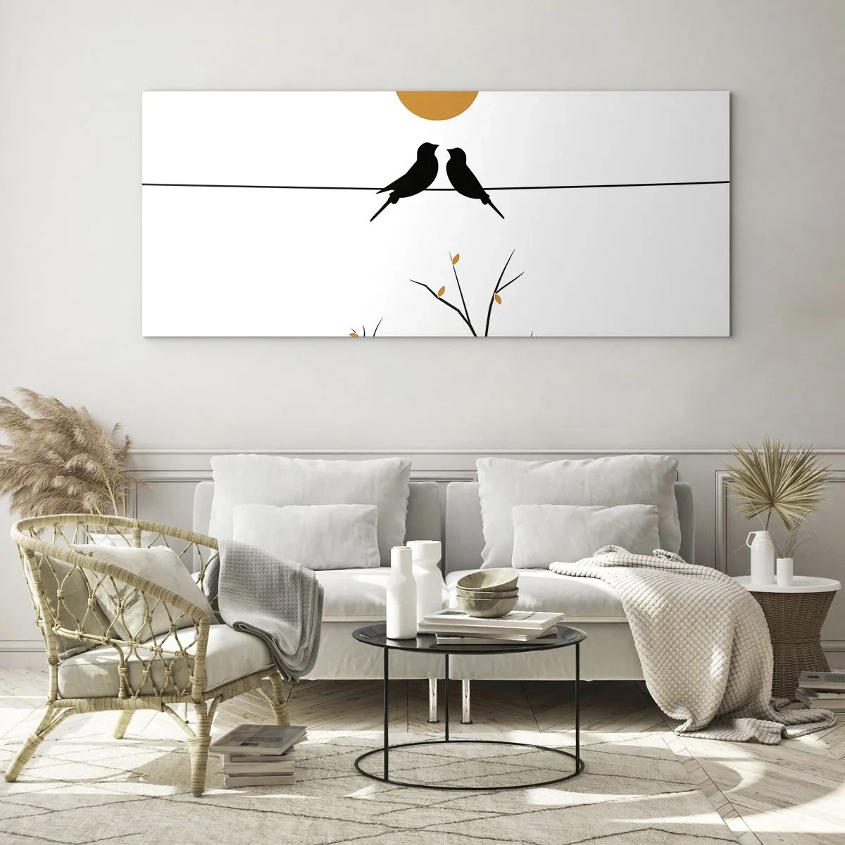 Quadro em vidro - A noite dos rouxinóis - 120x50 cm