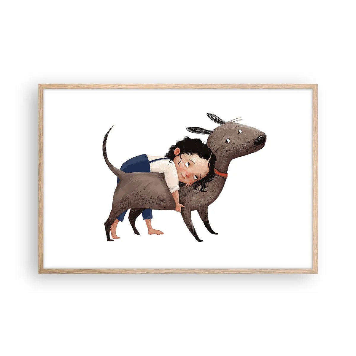 Pôster com moldura de carvalho claro - Melhores amigos - 91x61 cm