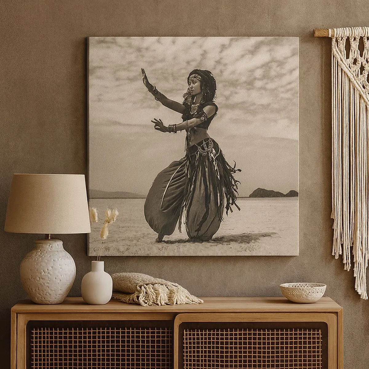 Quadro em tela - Dança das Ilhas do Sul - 30x30 cm