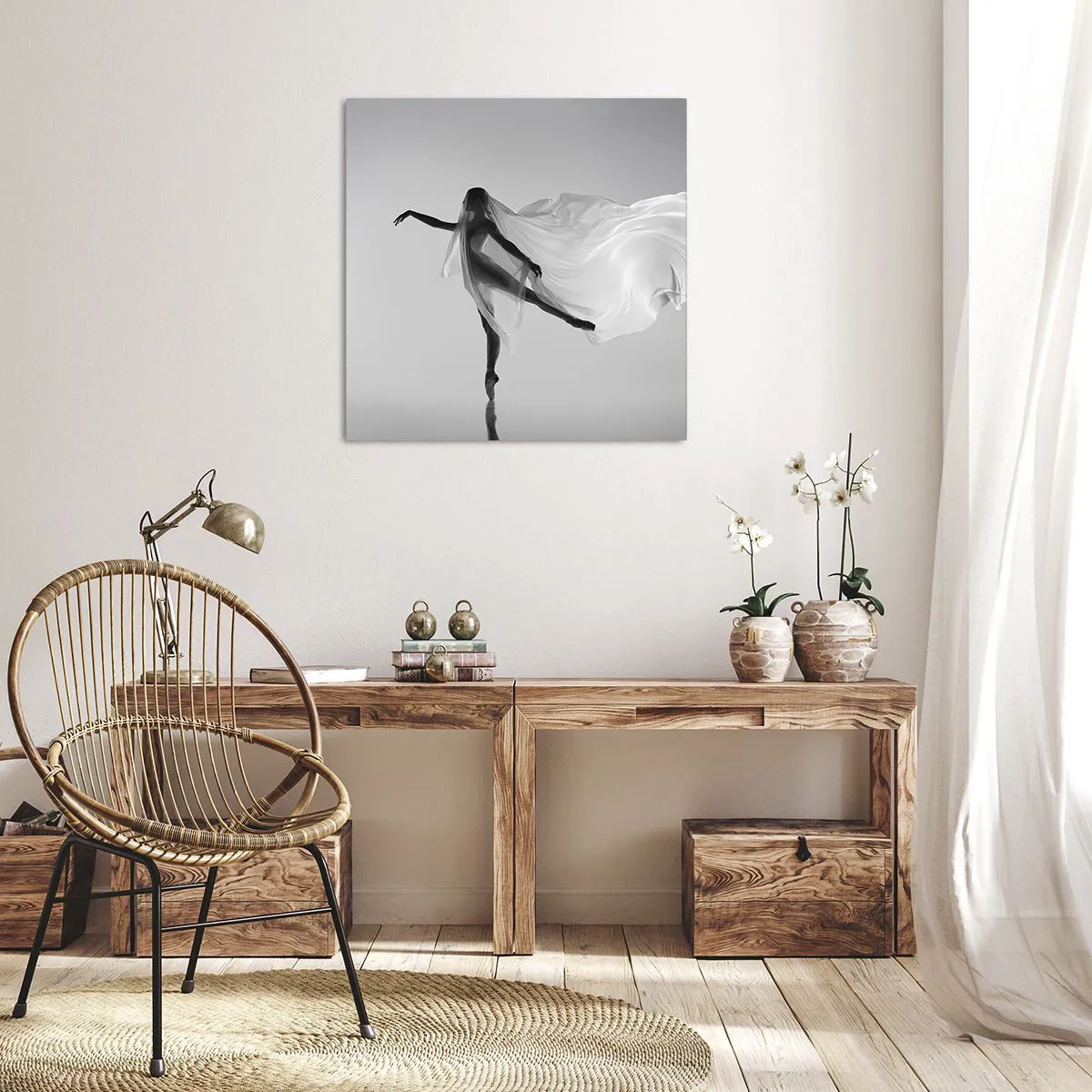 Quadro em tela - Leveza e graça - 70x70 cm