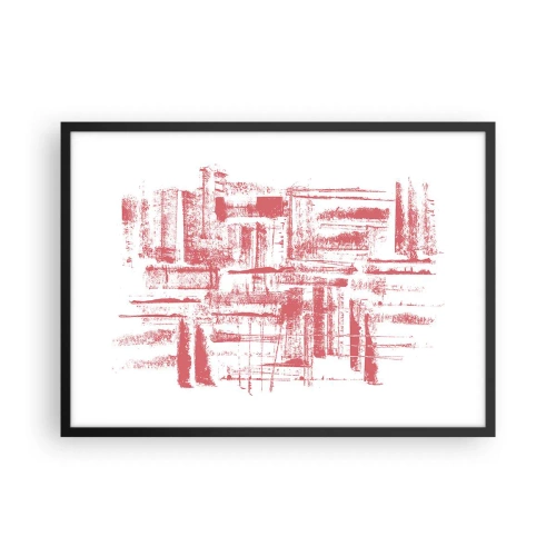 Pôster com moldura preta - Cidade Vermelha - 70x50 cm