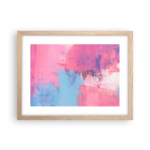 Pôster com moldura de carvalho claro - Rosa, azul e uma pitada de luz - 40x30 cm