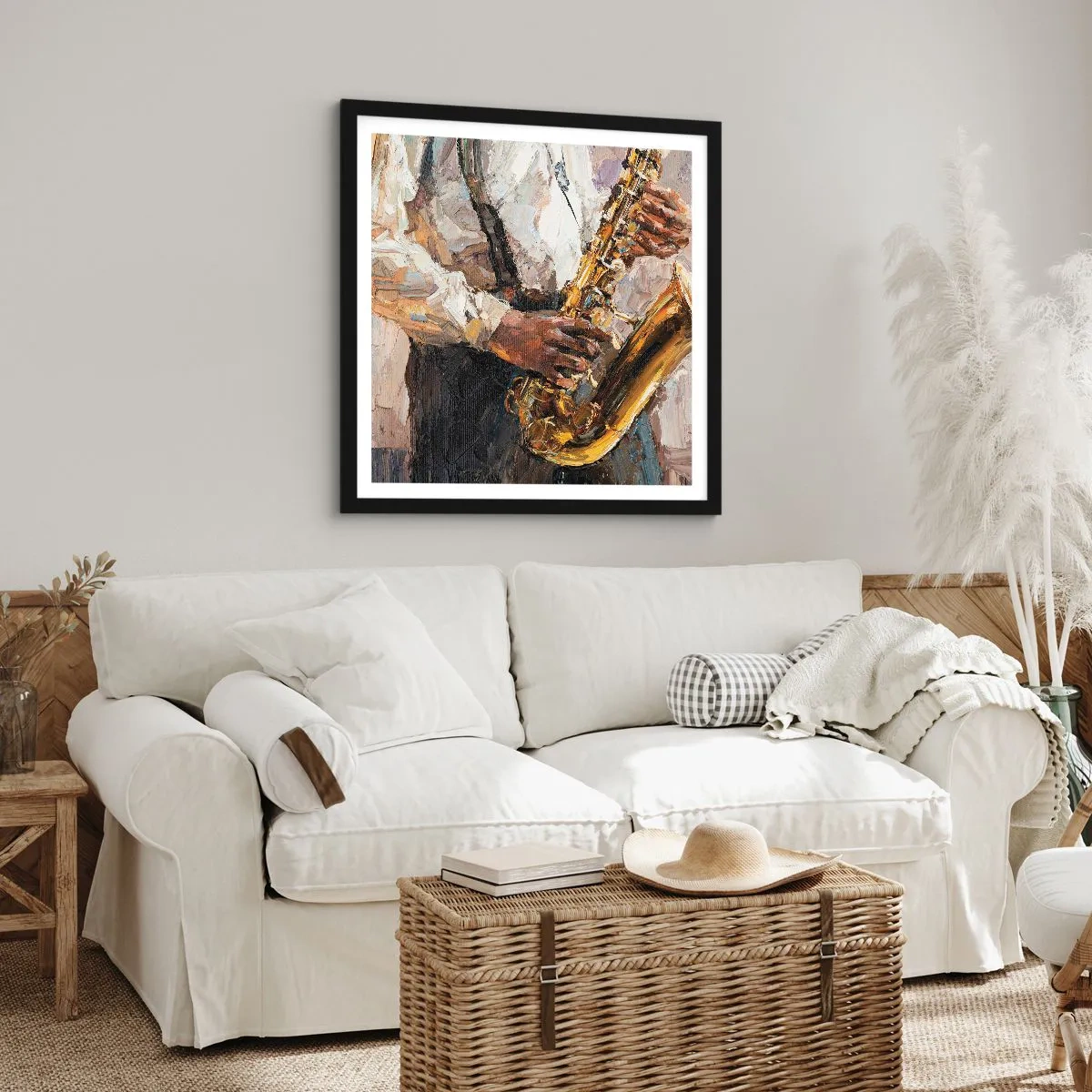 Pôster com moldura preta - Hora do solo - 60x60 cm