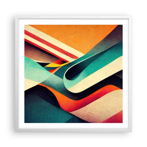 Pôster em moldura branca - Composição intensa - 60x60 cm