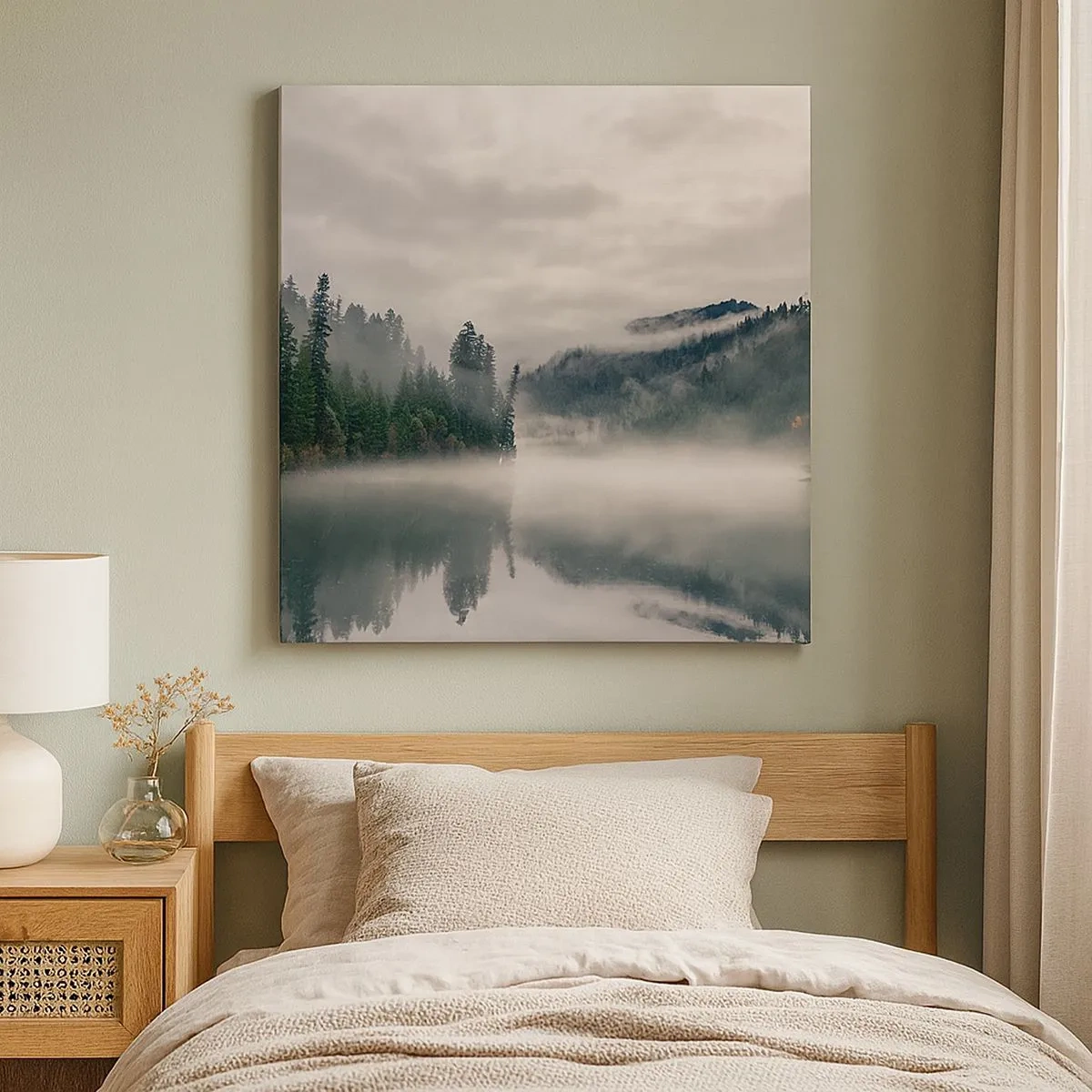 Quadro em tela - Em devaneio, na névoa - 30x30 cm