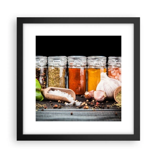 Pôster com moldura preta - Para que a vida tenha um sabor - 30x30 cm