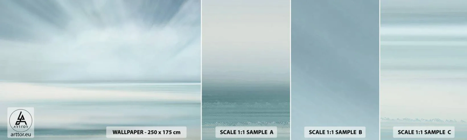 Amostra de papel de parede autocolante Deluxe Sticker - Paz ao horizonte - Brilhante, Pedaço, Céu - 100x30 cm