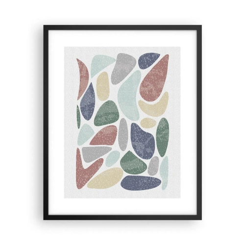 Pôster com moldura preta - Um mosaico de cores em pó - 40x50 cm