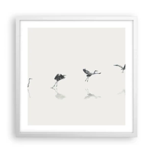 Pôster em moldura branca - Quatro passos simples - 50x50 cm