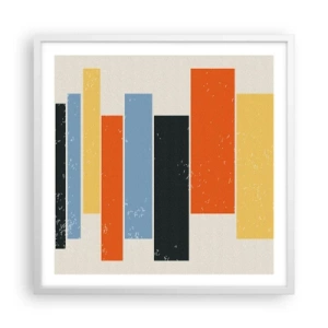 Pôster em moldura branca - Notação musical - 60x60 cm