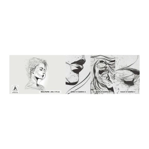 Amostra de papel de parede Premium Canvas - Retrato em pensamento - Mulher, Retrato, Linha - 100x30 cm