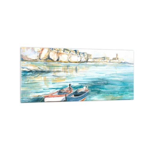 Quadro em vidro - Paisagem em azul - 120x50 cm