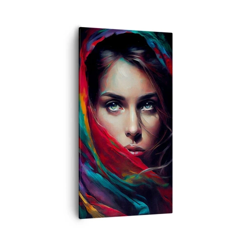 Quadro em tela - Mistério de olhos verdes - 55x100 cm