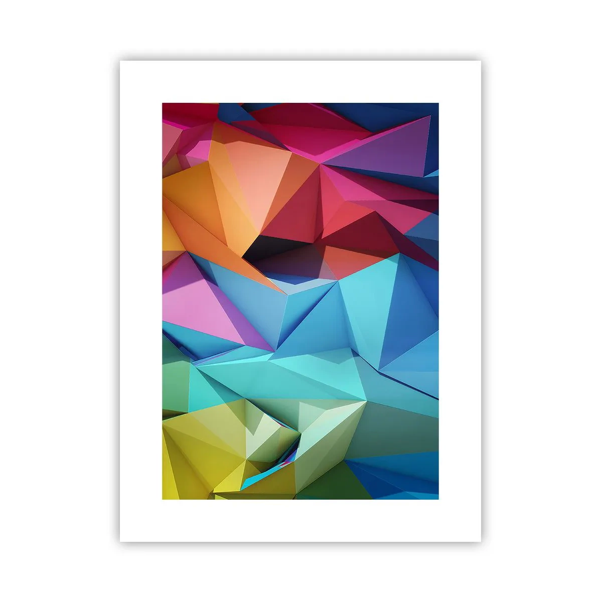 Pôster - Arco-íris de origami - 30x40 cm