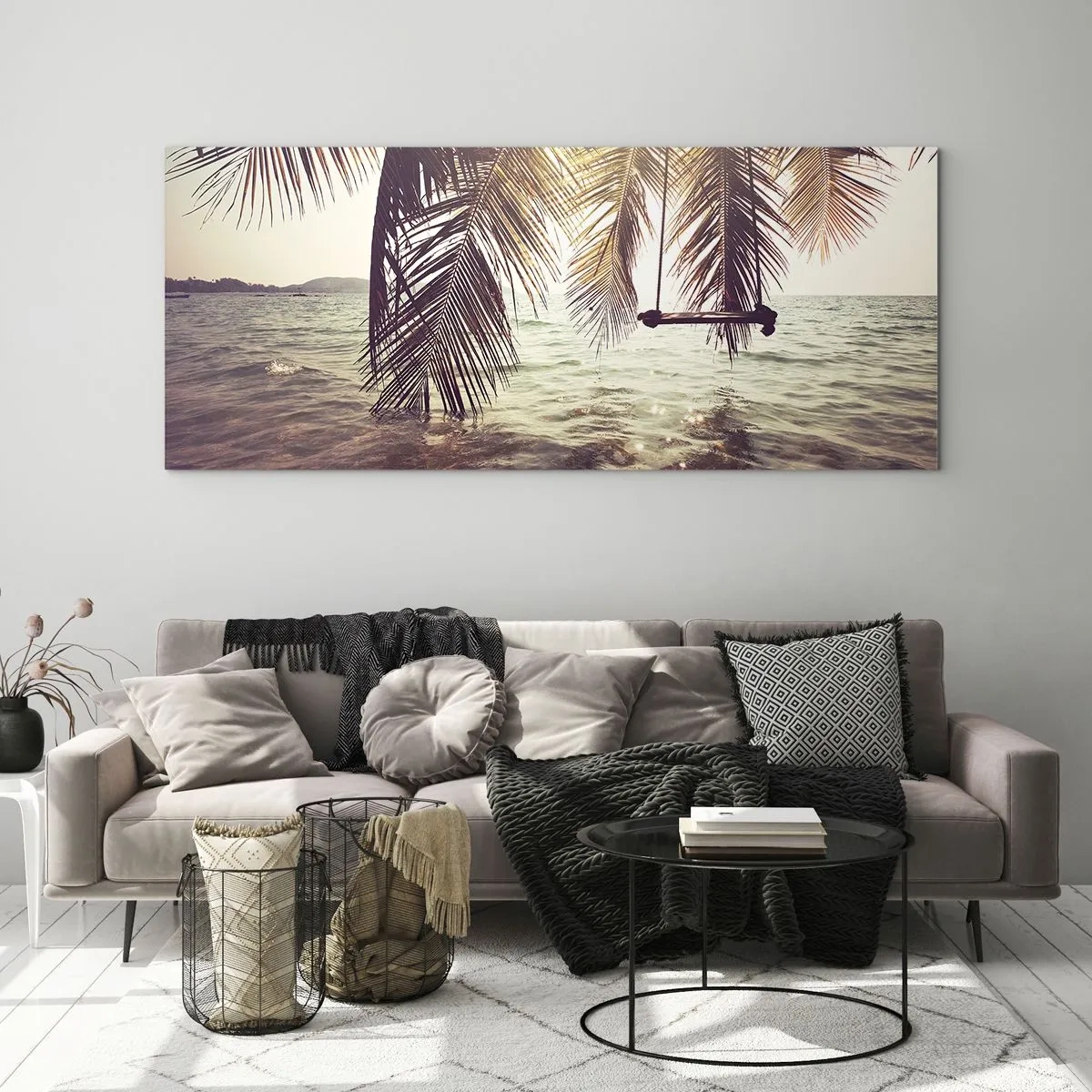 Quadro em vidro - Deixe-se levar pela imaginação - 100x40 cm
