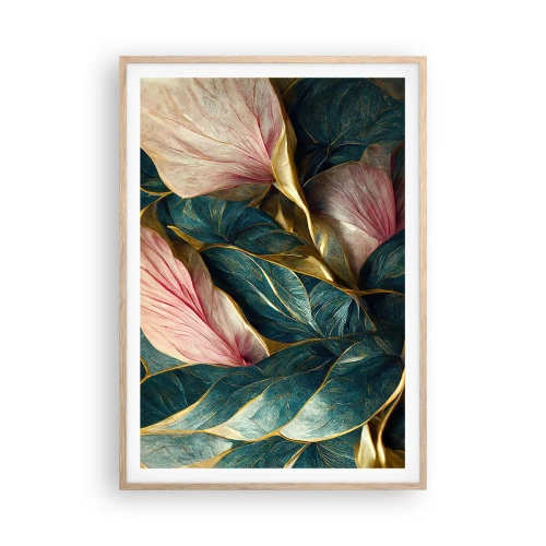 Pôster com moldura de carvalho claro - Elegância e estilo naturais - 70x100 cm