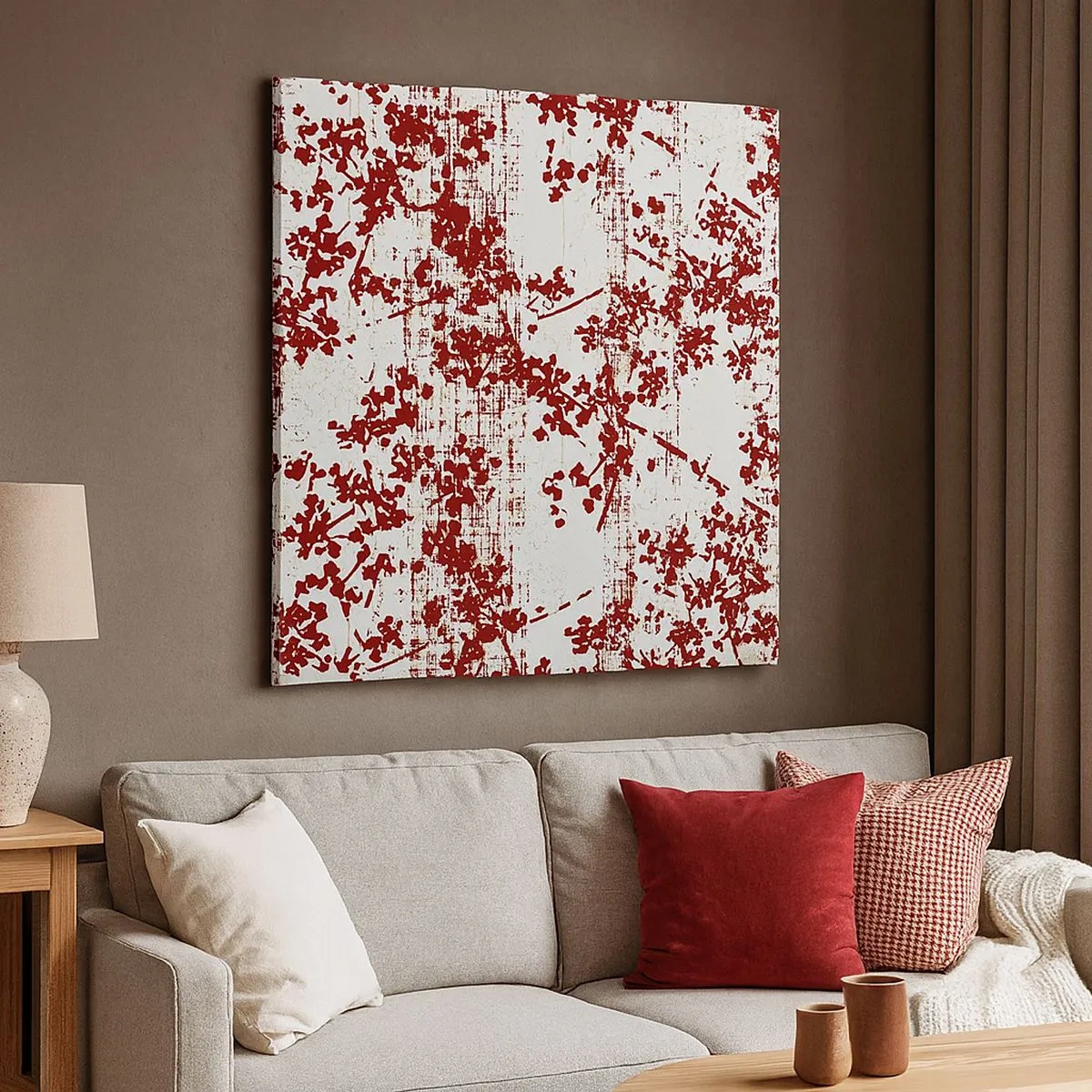 Quadro em tela - Como chita antiga - 30x30 cm