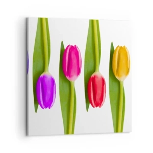 Quadro em tela - Composição arco-íris - 50x50 cm