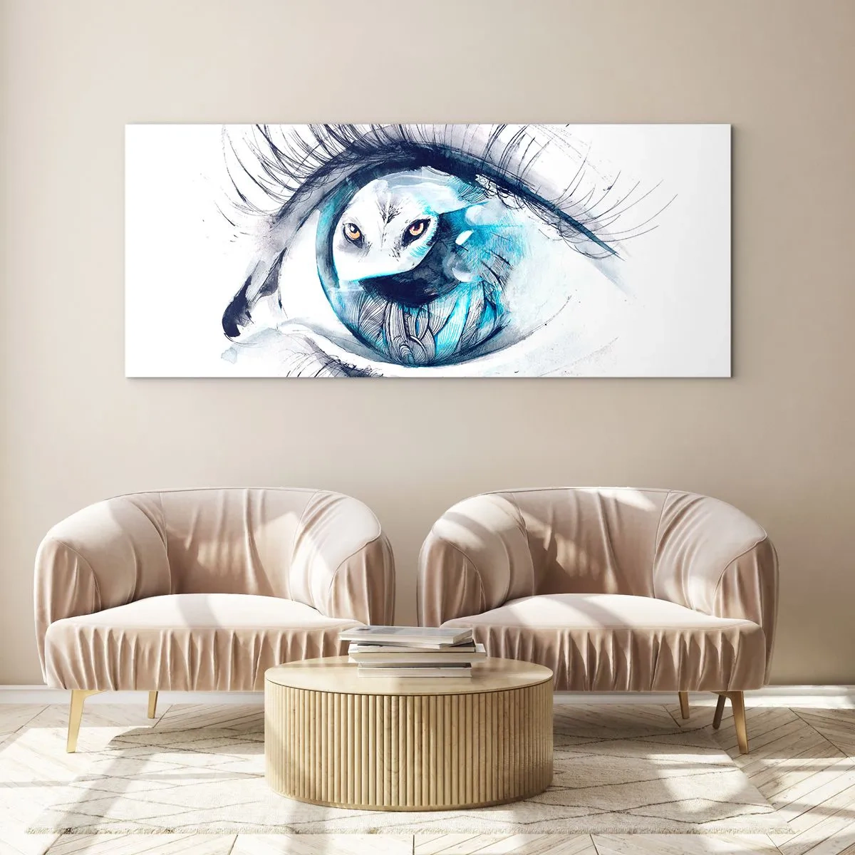 Quadro em vidro - Cara a cara com o selvagem - 100x40 cm