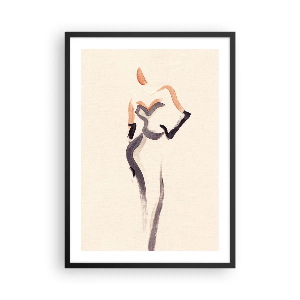 Pôster com moldura preta - Silhueta feminina minimalista - 50x70cm - Dos anos dourados de Hollywood - Decoração de parede moderna para a sala de estar e quarto ARTTOR