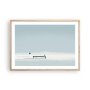 Pôster com moldura de carvalho claro - Sim, estou esperando. - 70x50 cm