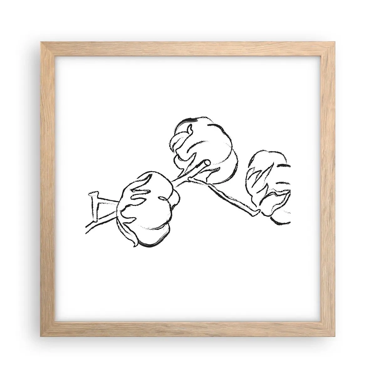 Pôster com moldura de carvalho claro - Algodão para baixo - 30x30 cm