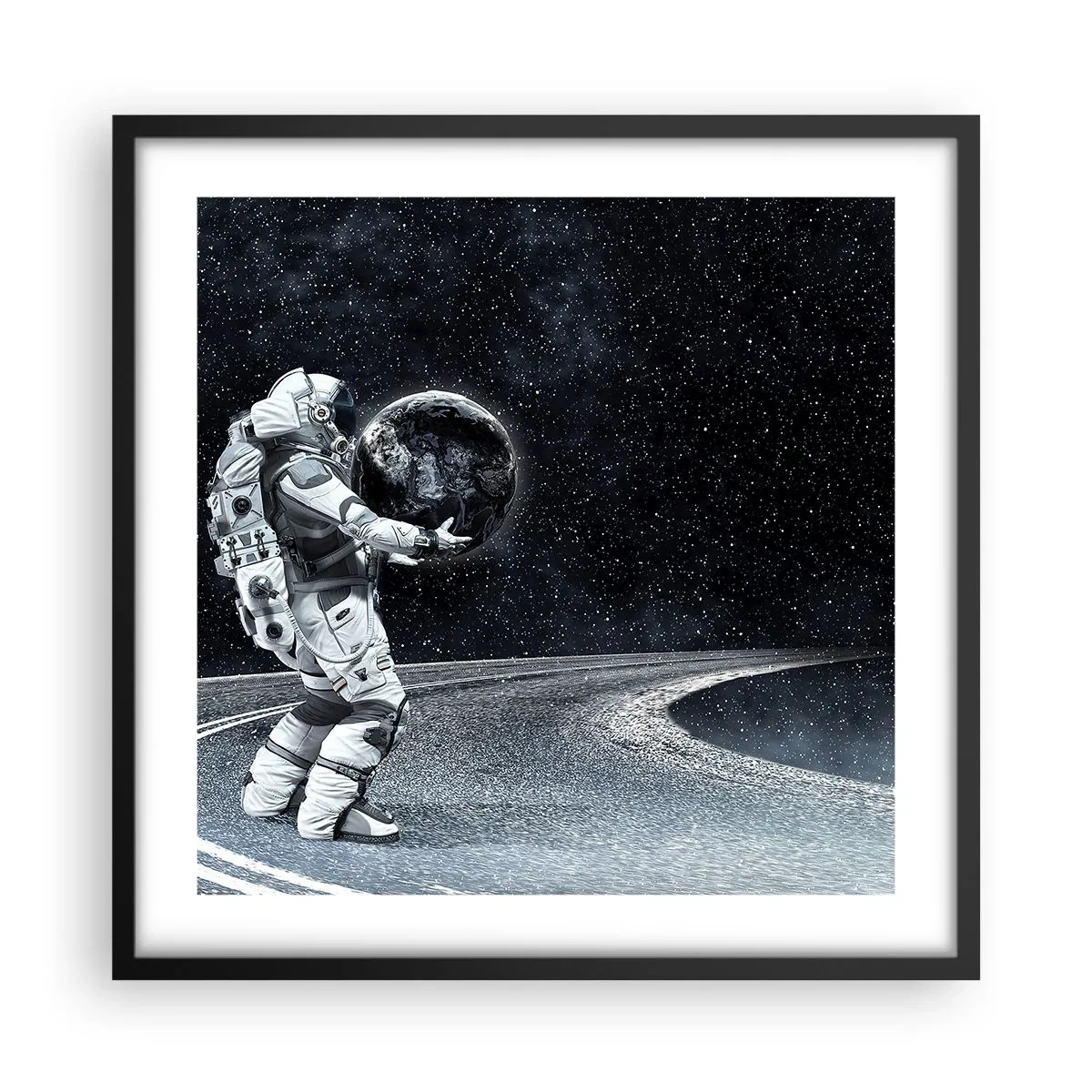 Pôster com moldura preta - Na Via Láctea - 50x50 cm