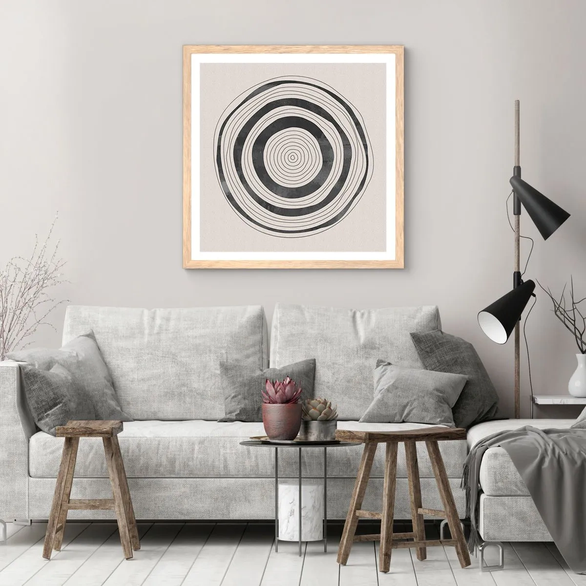 Pôster com moldura de carvalho claro - Importante é o que há no caminho - 60x60 cm