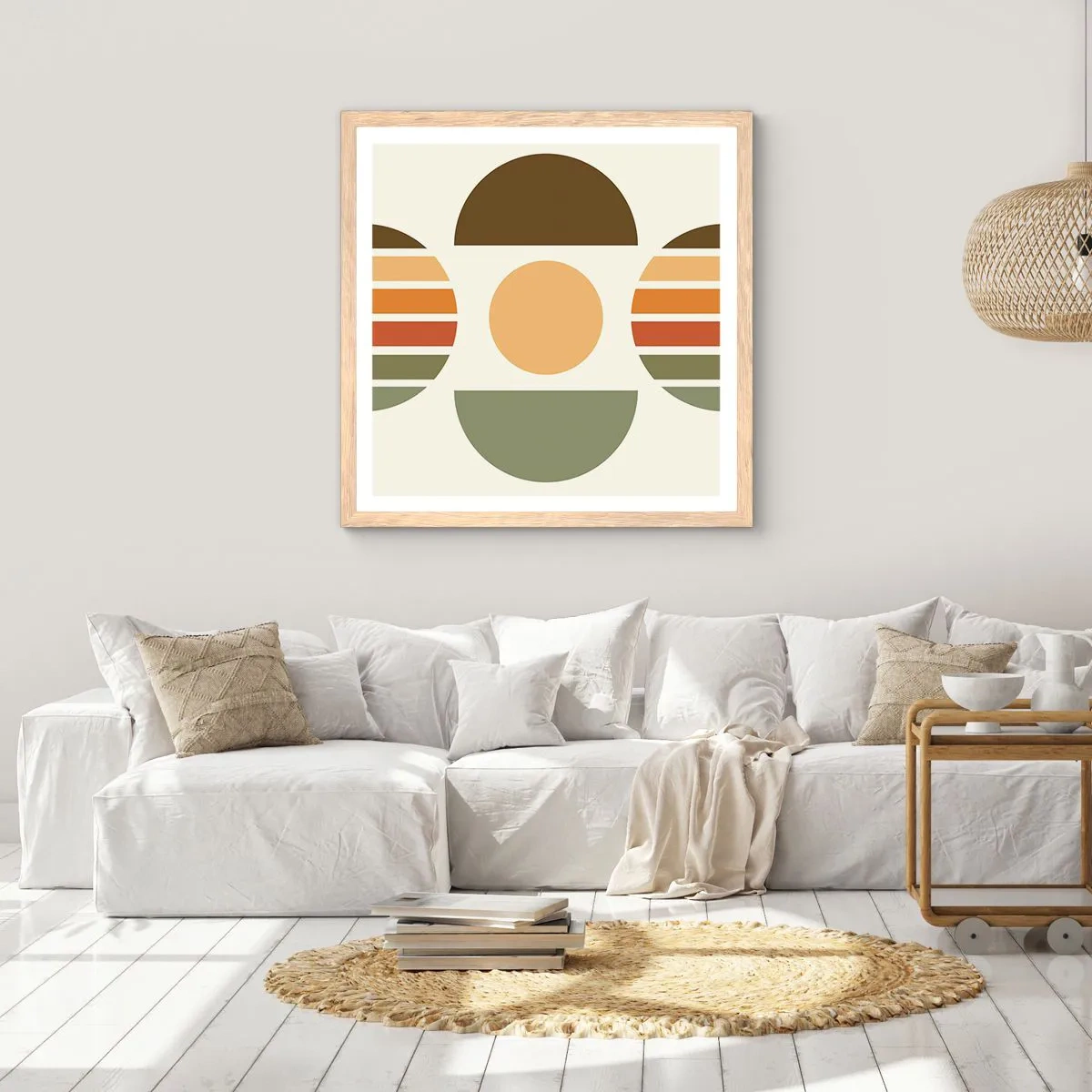 Pôster com moldura de carvalho claro - Em tons terrosos - 30x30 cm