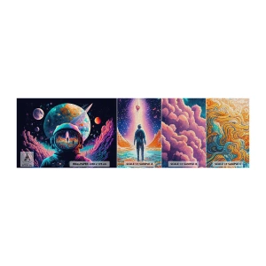 Amostra de papel de parede Premium Canvas - Os filósofos não sonharam com isso - Astronauta, Futurista, Cosmos - 100x30 cm