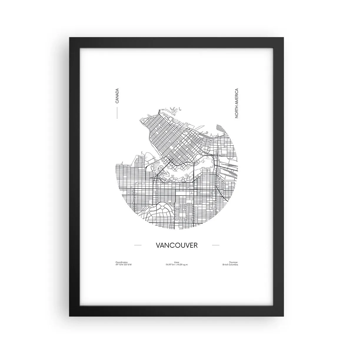 Pôster com moldura preta - Anatomia de Vacouver - 30x40 cm