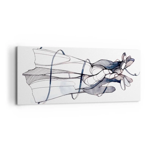 Quadro em tela - Estudo do toque - 100x40 cm