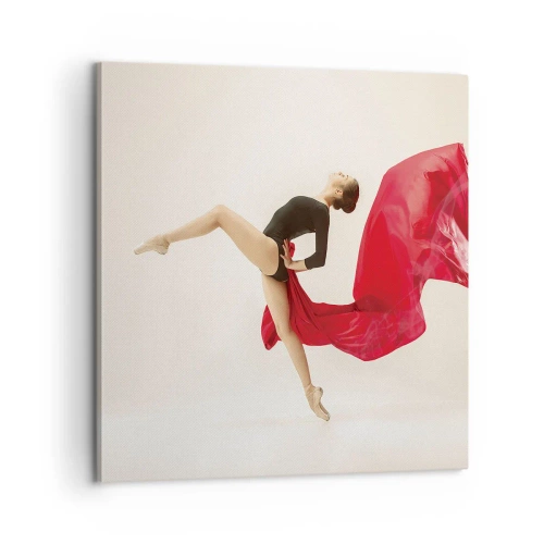 Quadro em tela - Vermelho e preto - 60x60 cm