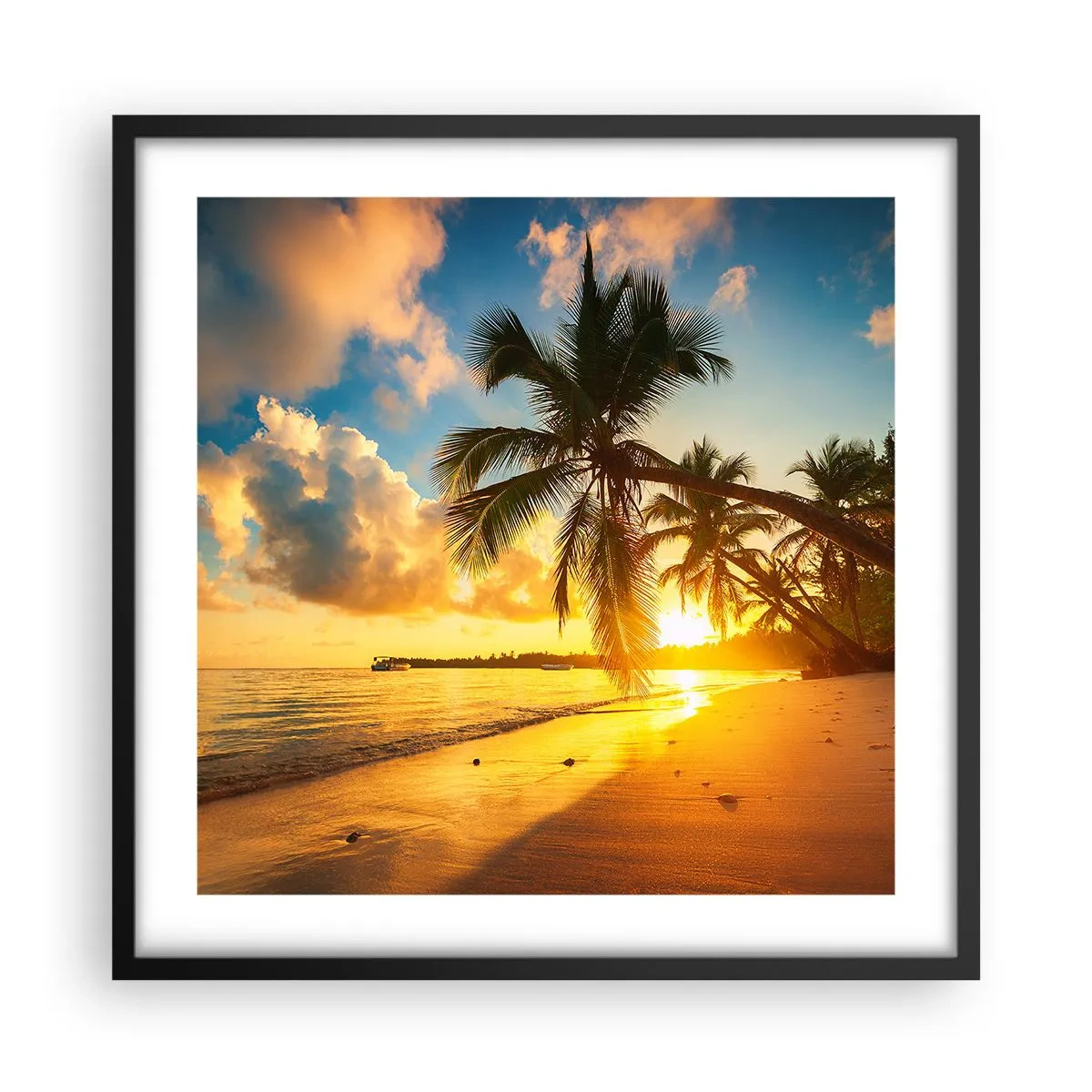 Pôster com moldura preta - Um sonho caribenho - 50x50 cm