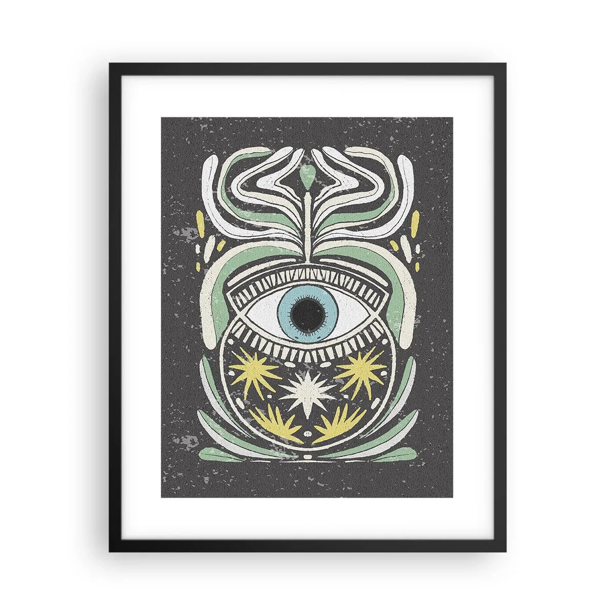 Pôster com moldura preta - Rituais tribais - 40x50 cm