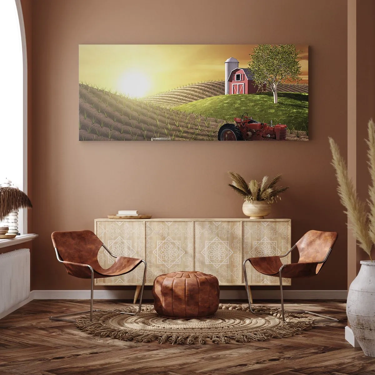 Quadro em tela - Uma fazenda como num conto de fadas - 140x50 cm