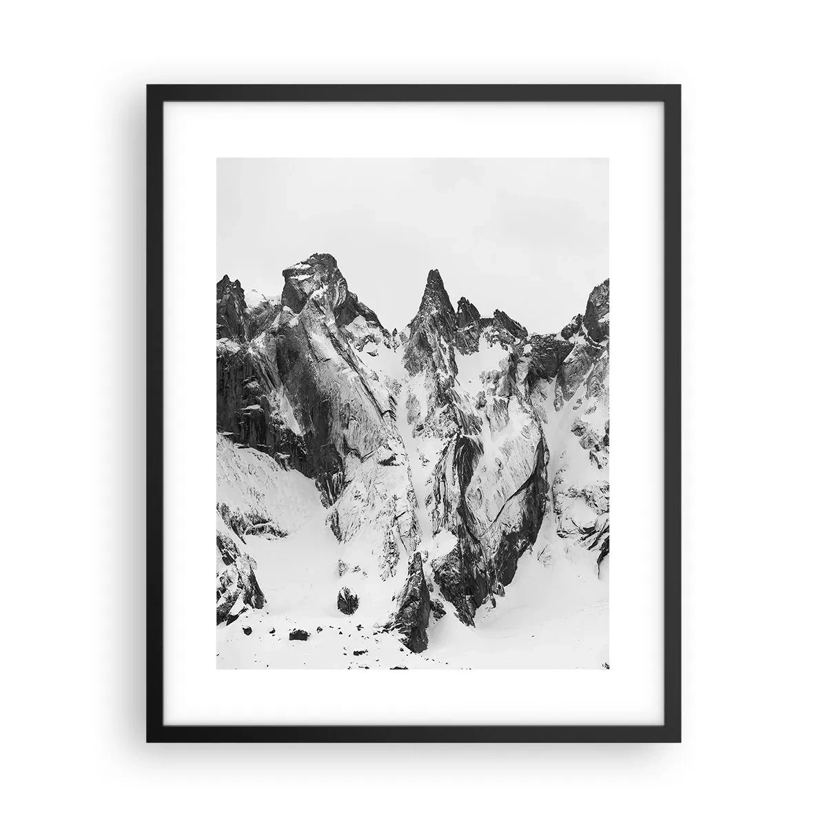 Pôster com moldura preta - O assustador cume de granito - 40x50 cm