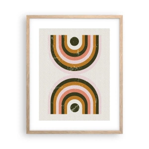 Pôster com moldura de carvalho claro - Abstração gêmea - 40x50 cm