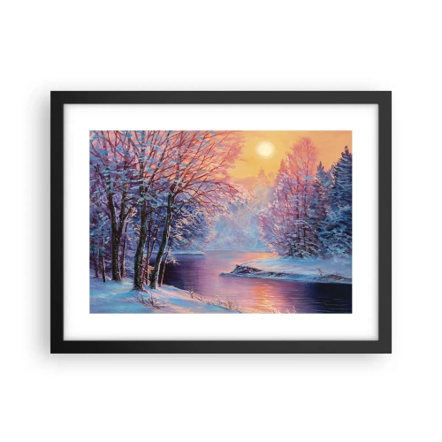 Pôster com moldura preta - Cores do inverno - 40x30 cm