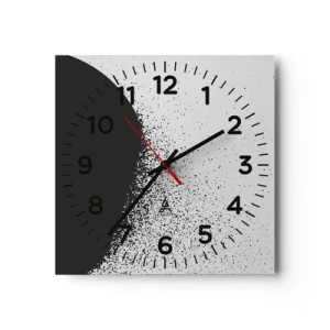 Relógio de parede - Relógio em vidro - Movimento das moléculas - 40x40 cm