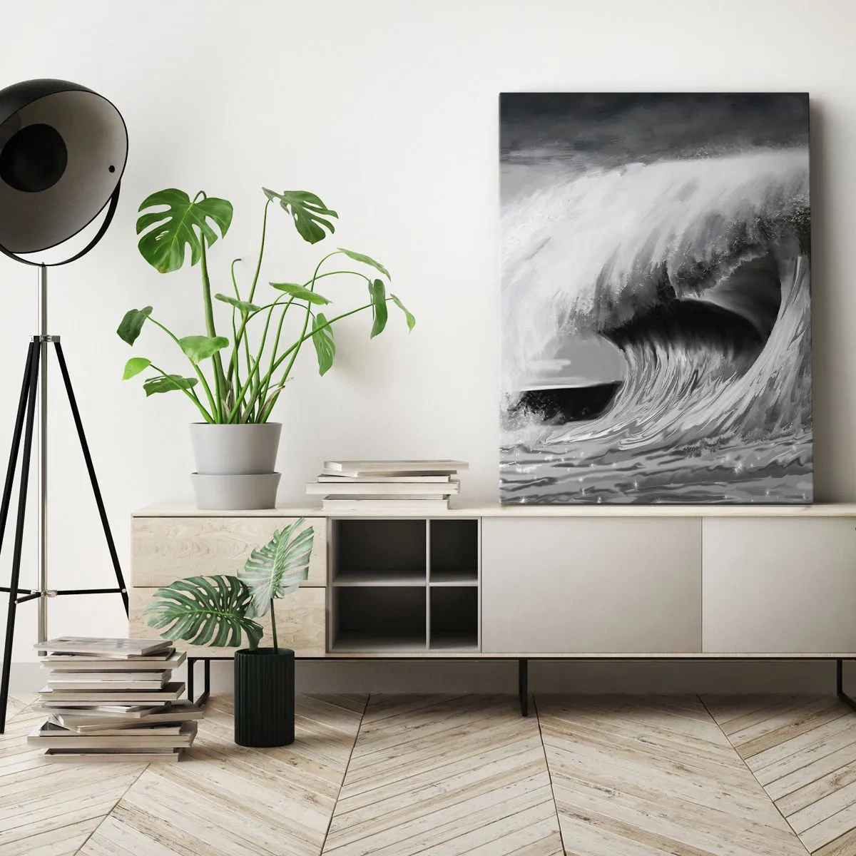 Quadro em tela - A ira do oceano - 50x70 cm