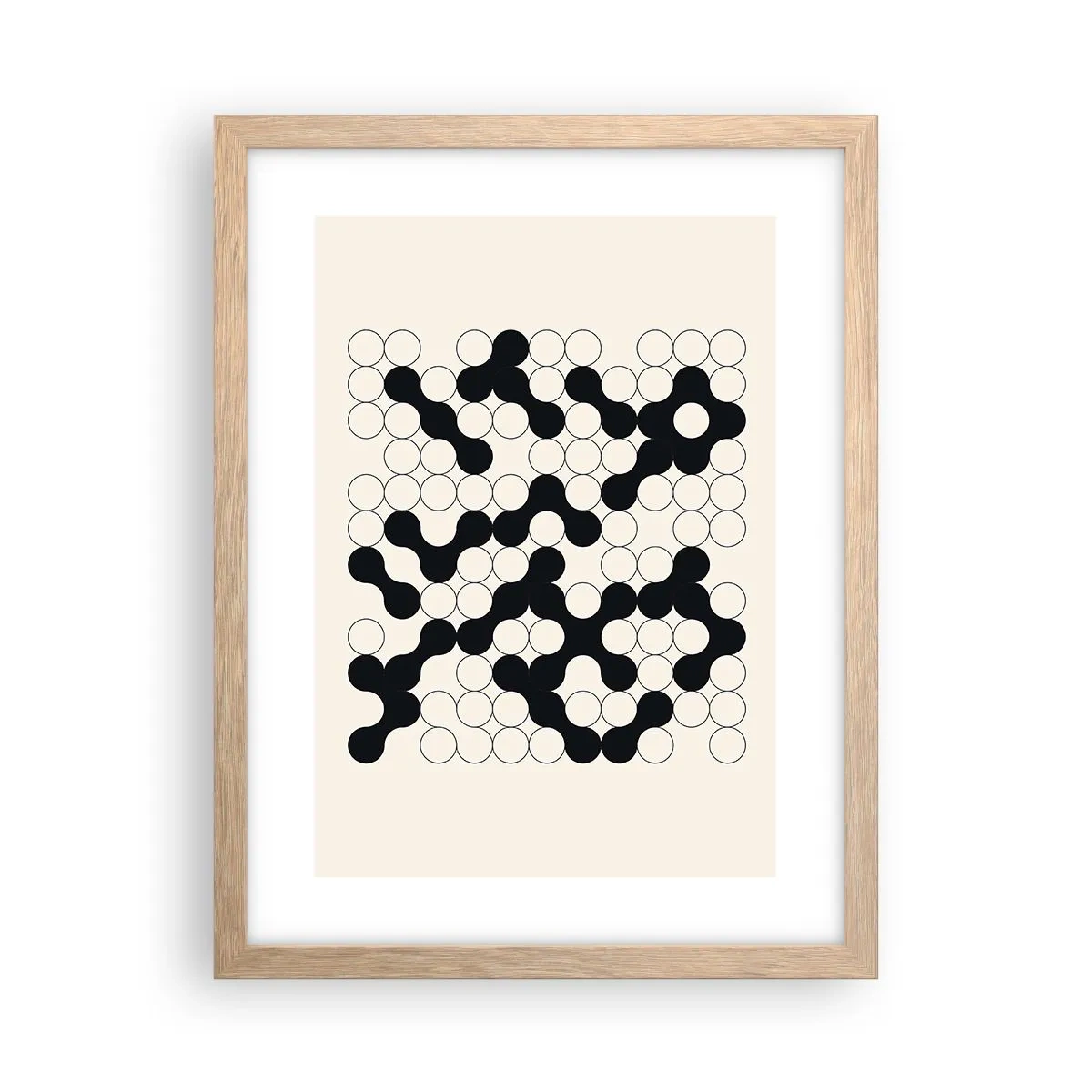 Pôster com moldura de carvalho claro - Jogo chinês – variação - 30x40 cm