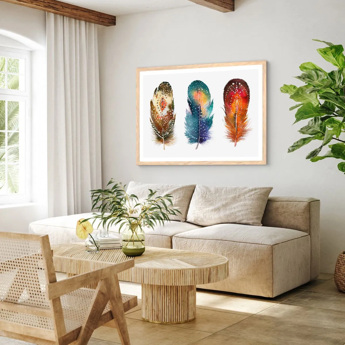 Pôster com moldura de carvalho claro - Rituais, ritos, mistérios - 100x70 cm